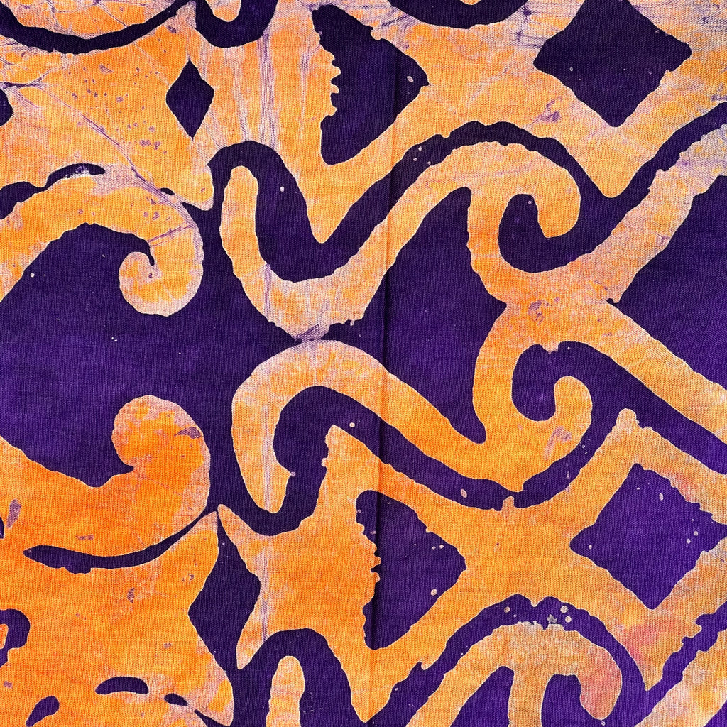 African Cloth Cotton Wax Batik #2039 - Ananse Village Andinkra Pattern