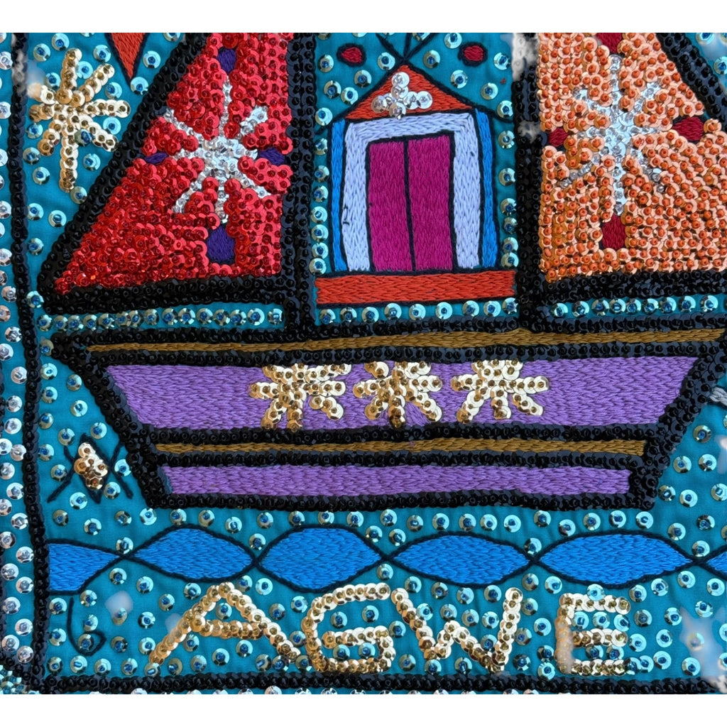 Agwe Haitian Drapo Vodou Flag 102 - Ananse Village