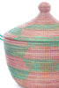 Aqua & Lavender Herringbone Tribal Basket - Ananse Village