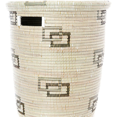 Floating Squares Flat Lid Storage Basket - Ananse Village