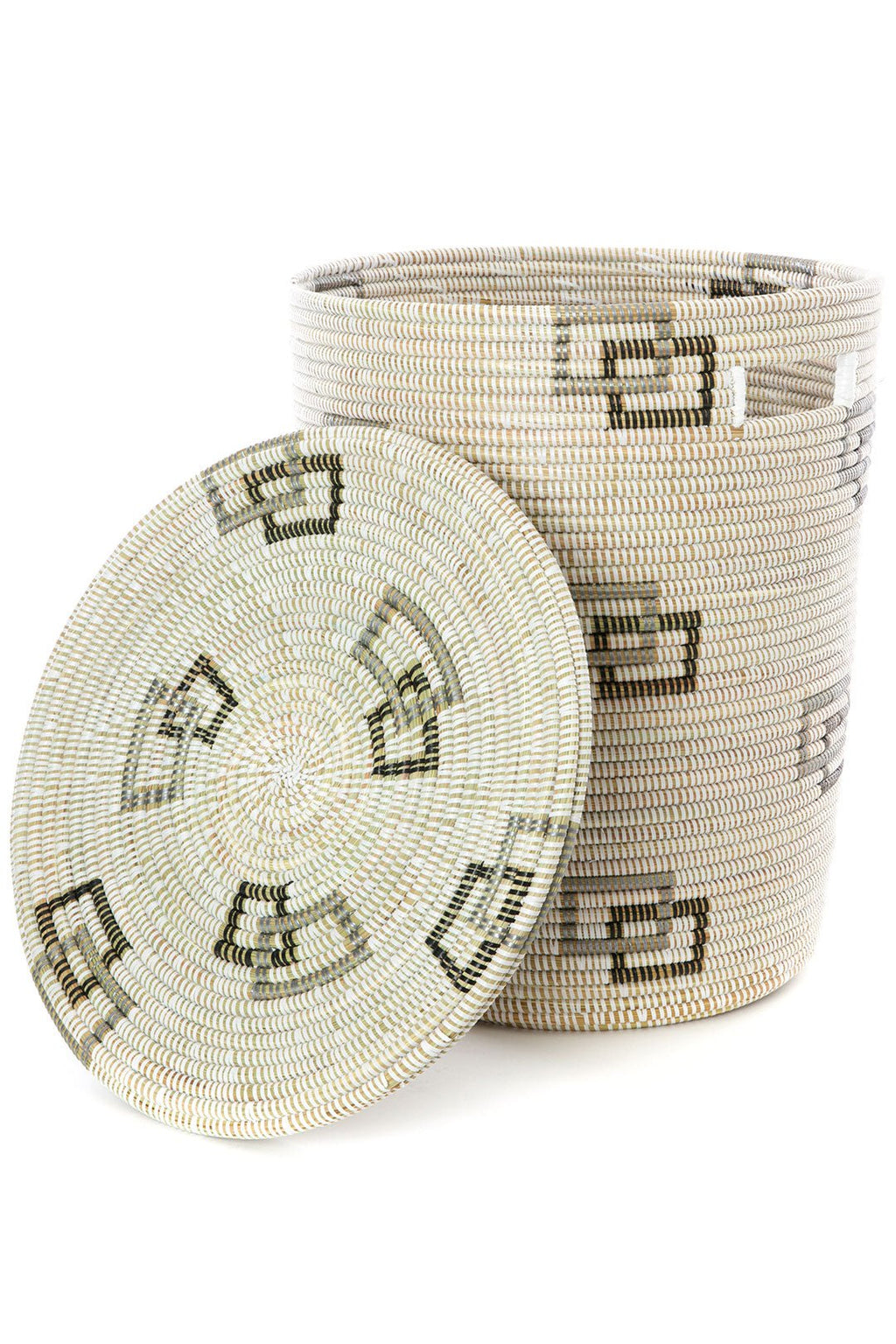 Floating Squares Flat Lid Storage Basket - Ananse Village