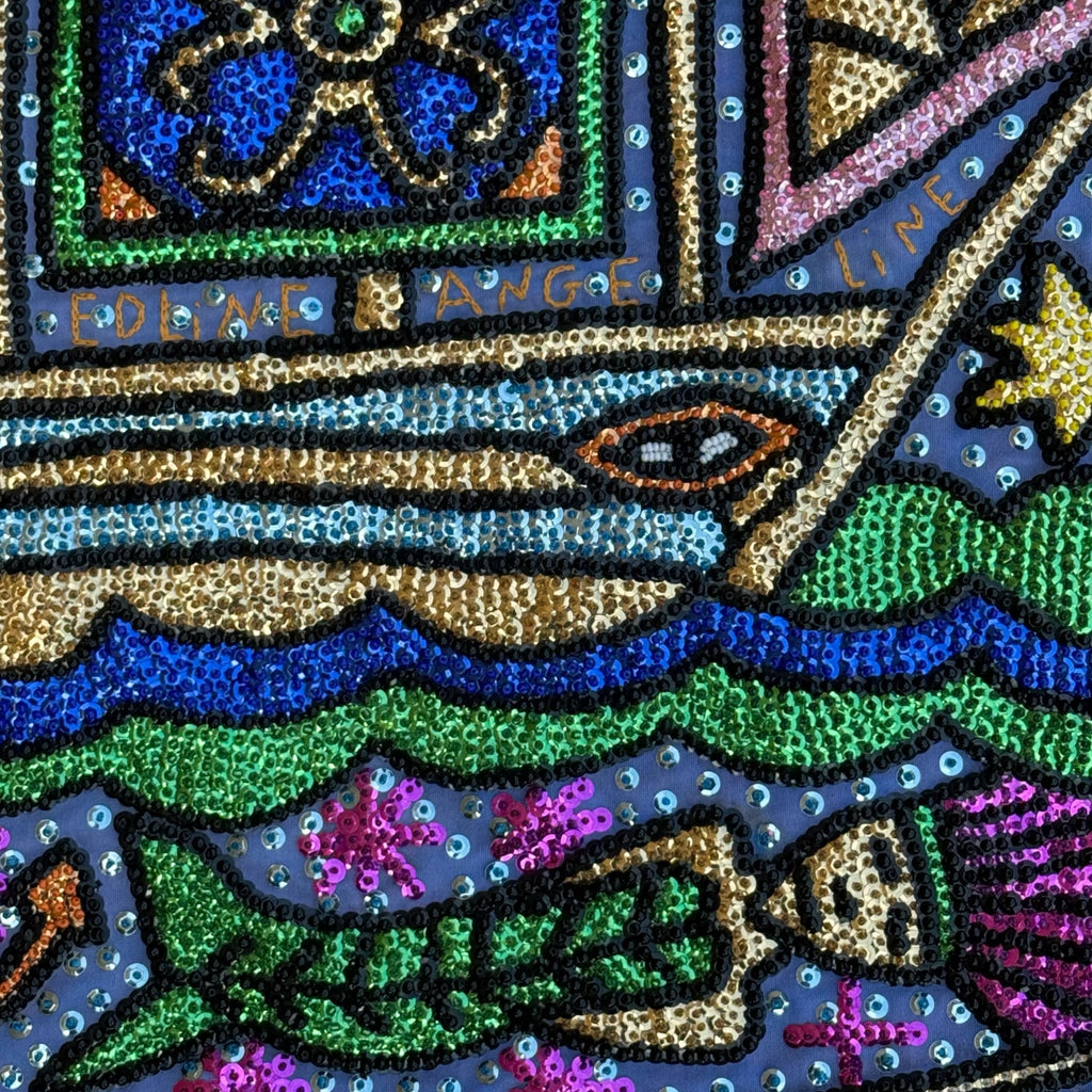 Haitian Drapo Vodou Flag 105 - Ananse Village