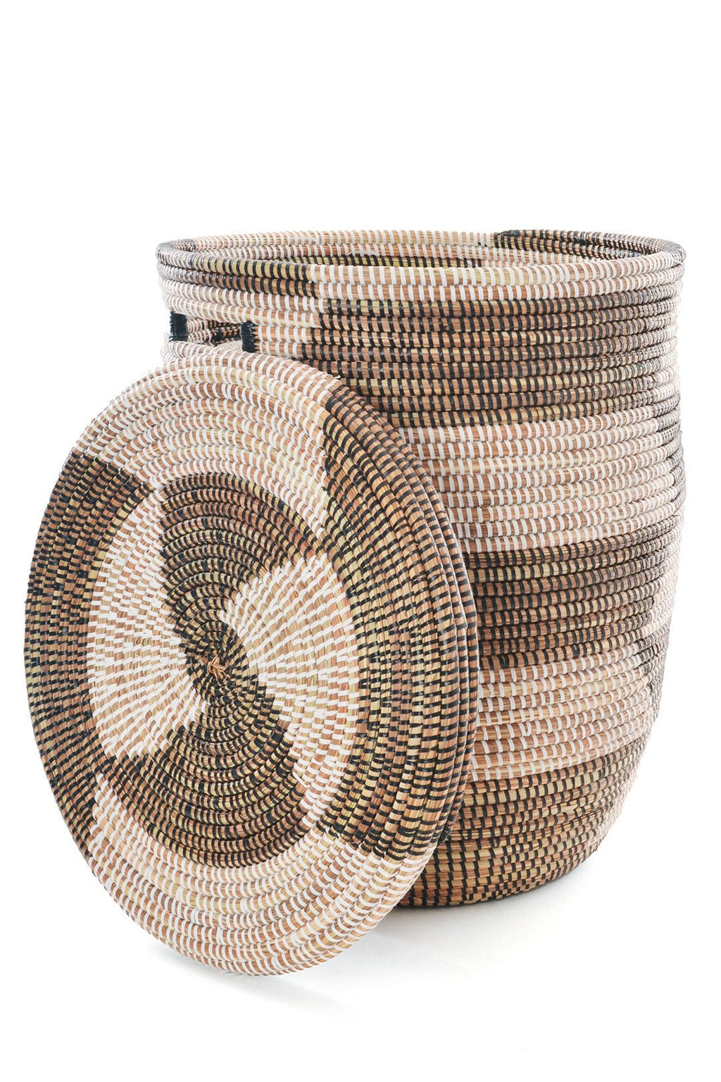 Herringbone Flat Lid Hamper Basket Senegal - Ananse Village