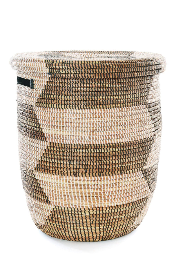Herringbone Flat Lid Hamper Basket Senegal - Ananse Village