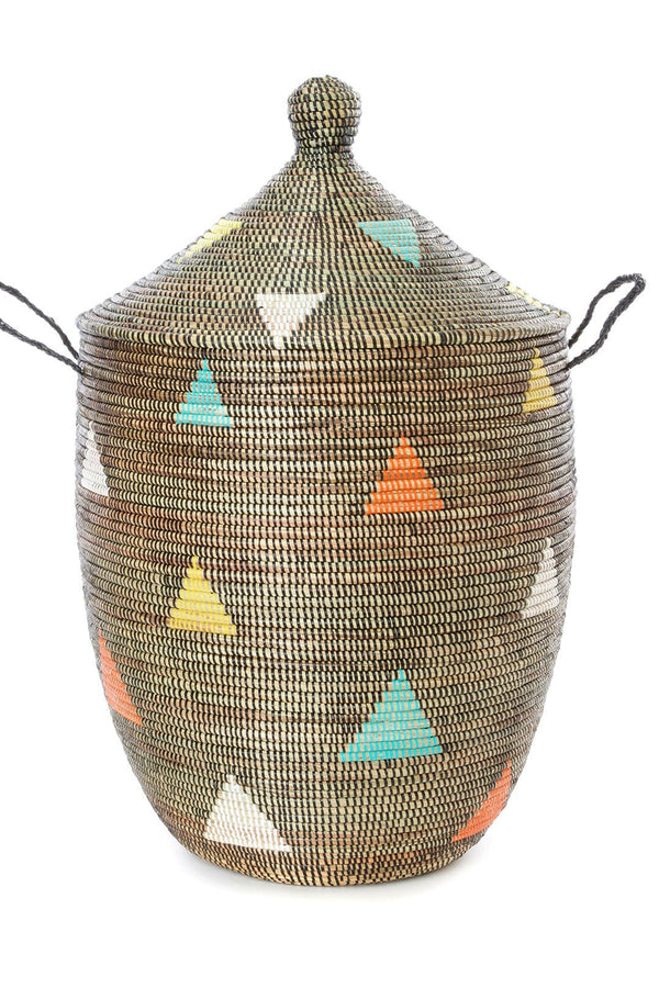 Large Triangles Hamper Basket from Senegal - Ananse Village