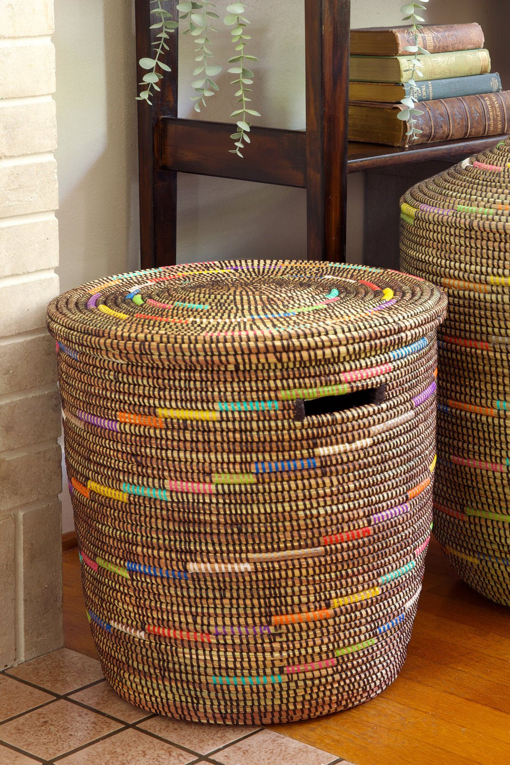 Sable Swirl Flat Lid Storage Basket - Ananse Village