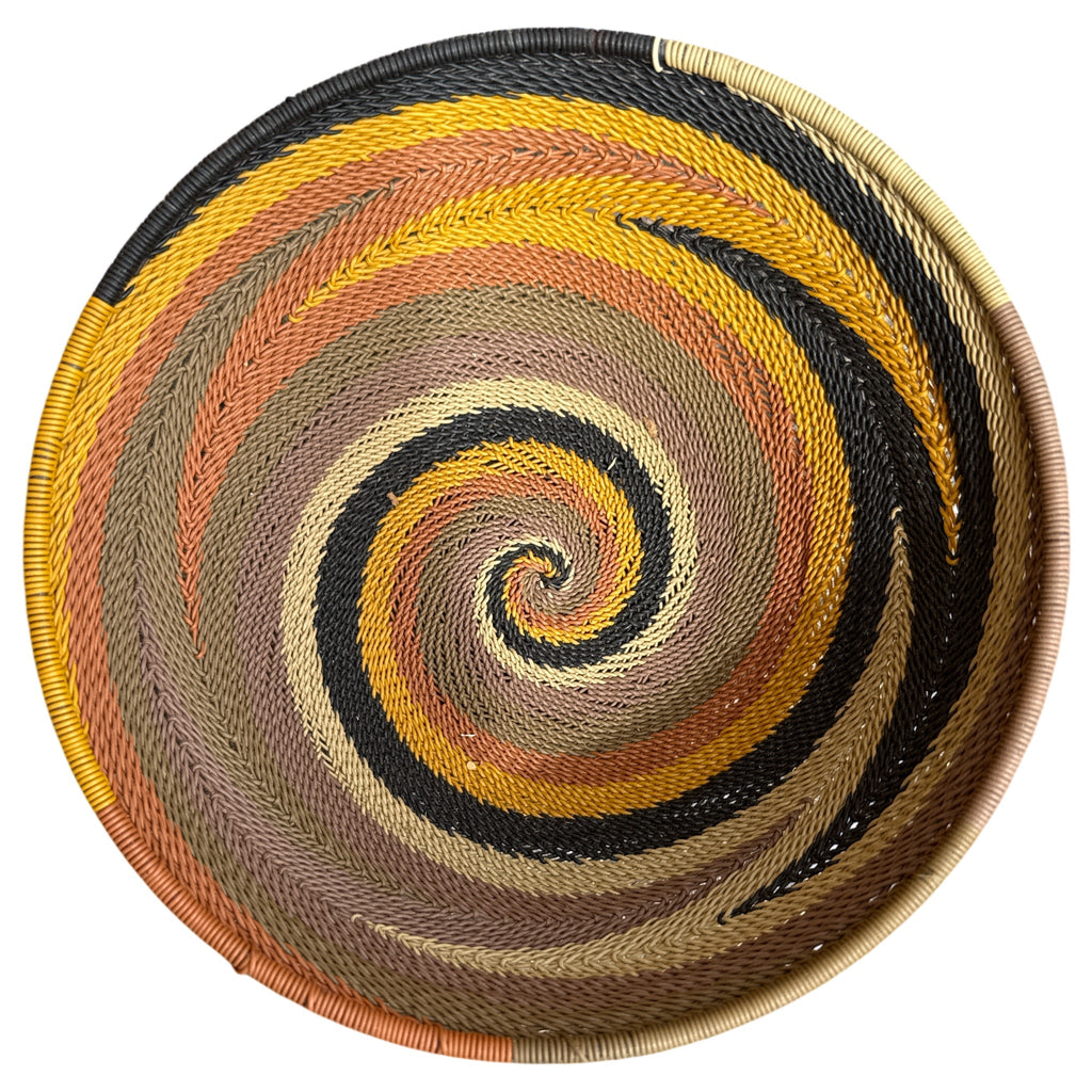 South African Zulu Telephone Wire Bowl Basket #414 - Ananse Village