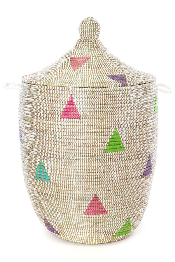 West African Triangles Hamper Basket from Senegal - Ananse Village