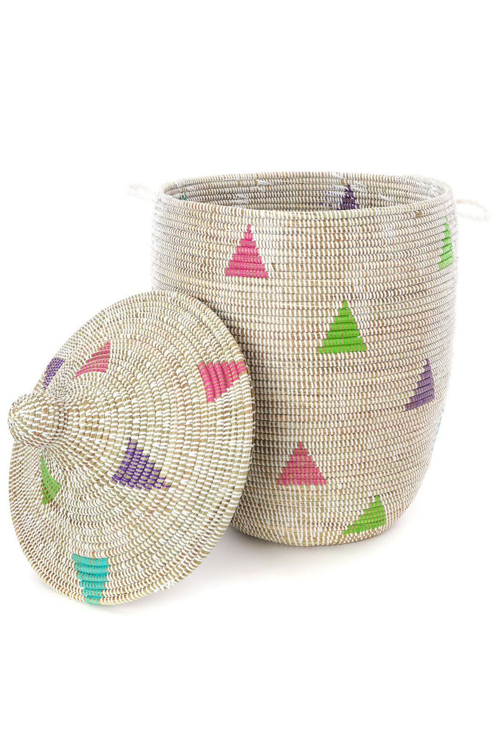 West African Triangles Hamper Basket from Senegal - Ananse Village