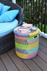 Wide Stripe Rainbow Lidded Storage Basket From Senegal - Ananse Village