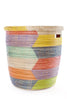 Wide Stripe Rainbow Lidded Storage Basket From Senegal - Ananse Village
