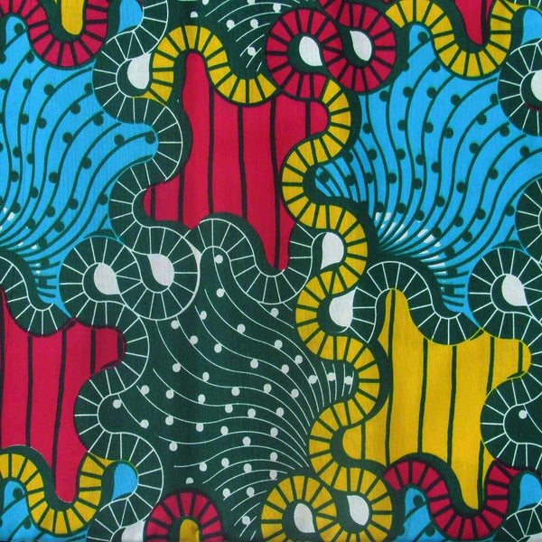 African Wax Print Fabric #216,Wax Print Fabric,Ananse Village