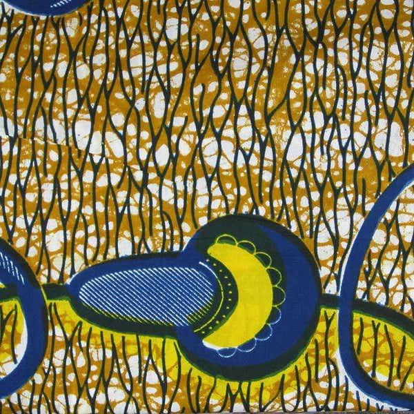 African Wax Print Fabric 111 - Ananse Village