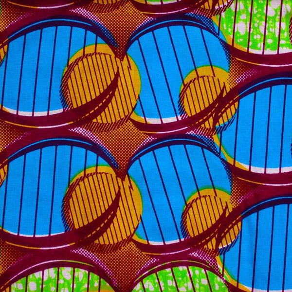 African Wax Print Fabric 113 - Ananse Village