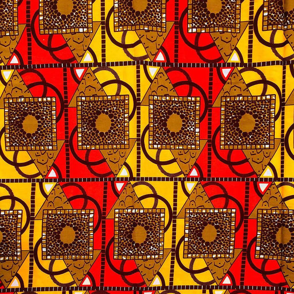 African Wax Print Fabric 254 - Ananse Village