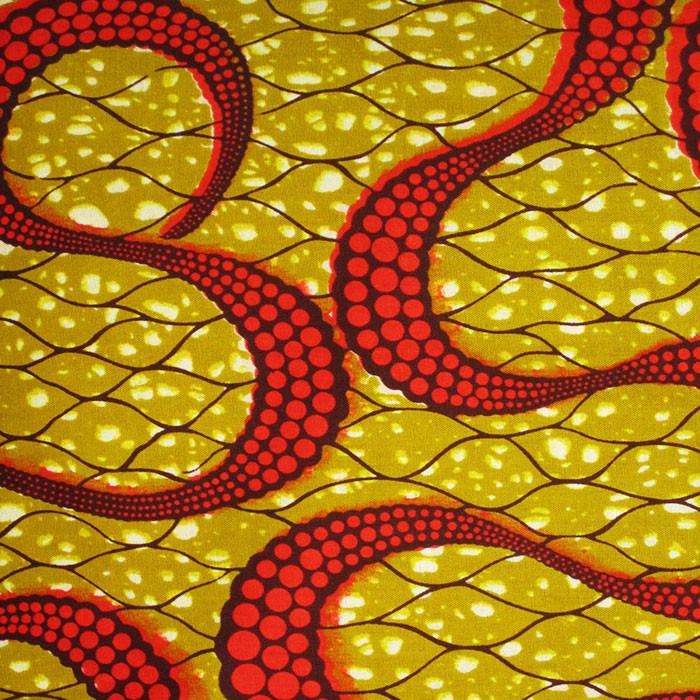 Boldly Colored African Wax Print Fabric from Ghana Ananse Village